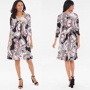 Chico's Trapeze Paisley Dress Size 1 US M